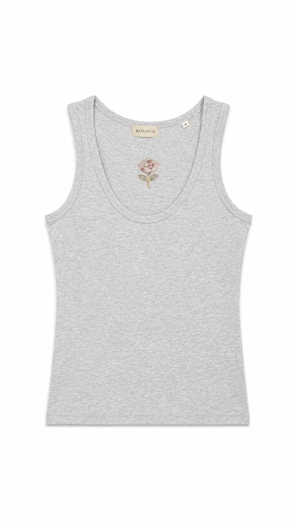 Débardeur femme Rosaïca - Rose brodée dos 180 GSM