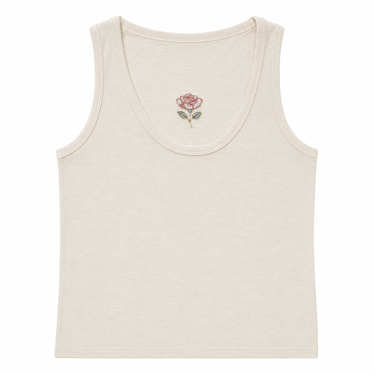 Débardeur femme Rosaïca – Rose brodée au dos