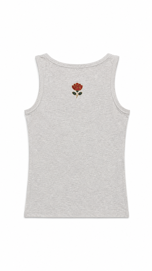 Débardeur femme Rosaïca - Rose brodée dos 180 GSM